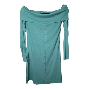 Wild Fable Hunter Green Off-Shoulder Mini Dress